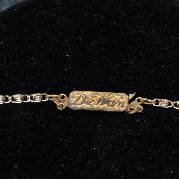 RARE Vintage DE WAN ITALY Necklace Gold Tone Signed Single Stand 37" - Picture 12 of 15
